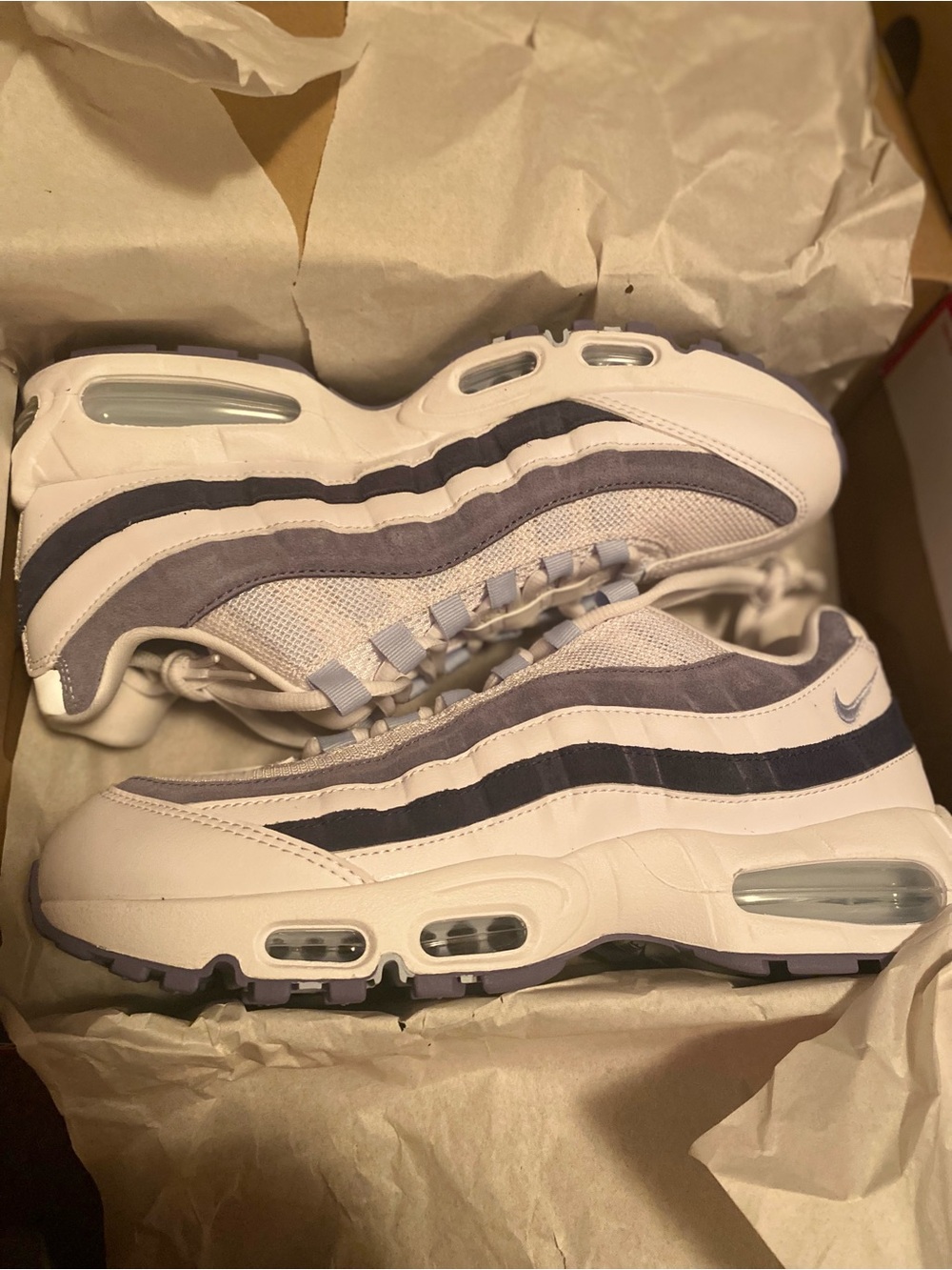Nike White Sneakers with Gray and Lavender Accents